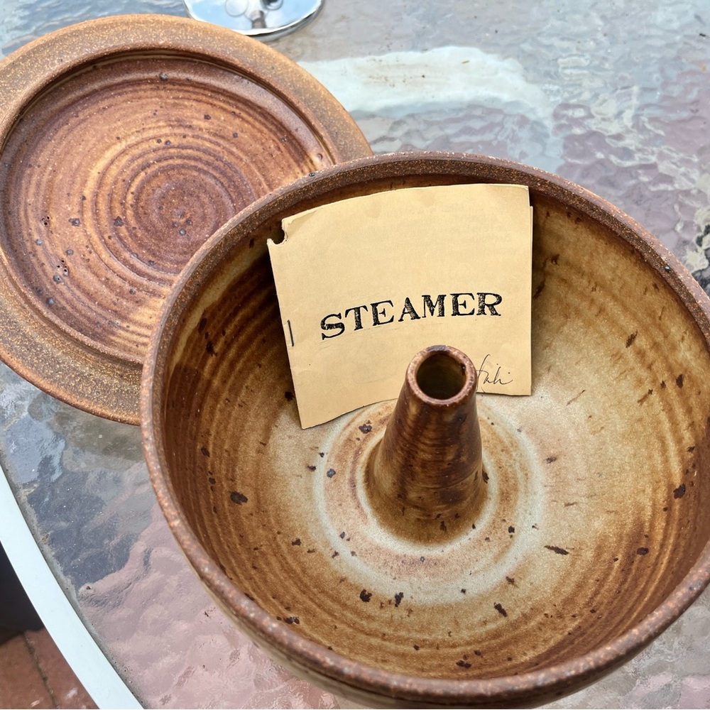 Rustic Brown Ceramic Steamer